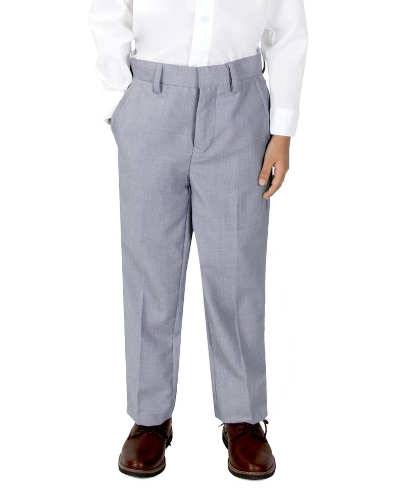 Spring Notion Boys' Flat Front Dress Pants 5 Light Grey - Image 2